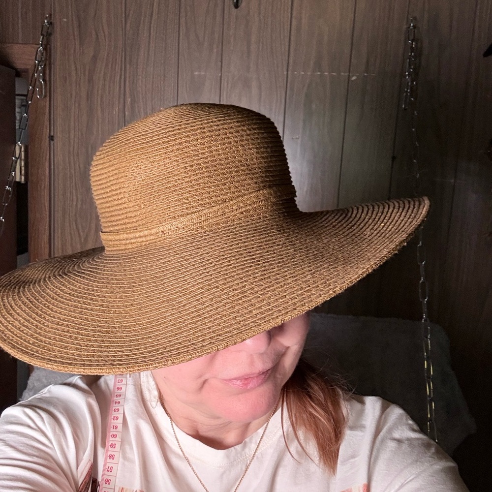 Brown Tan‎ Wide-Brim paper woven summer Hat - Picture 2 of 2